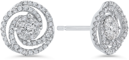 10k White Gold Earrings Ea0759t-42w - Earrings Clipart (600x600), Png Download