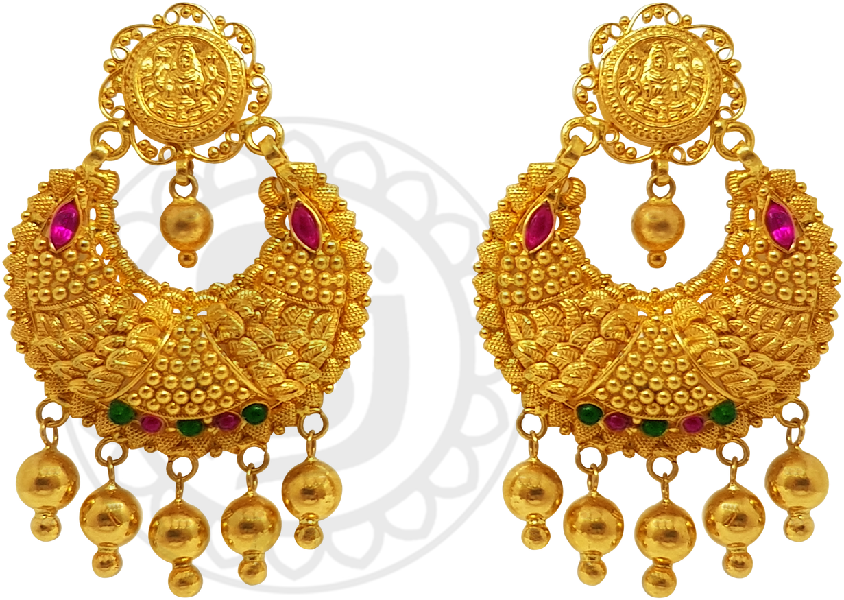 Gold Earrings- - Earrings Clipart (2016x1512), Png Download