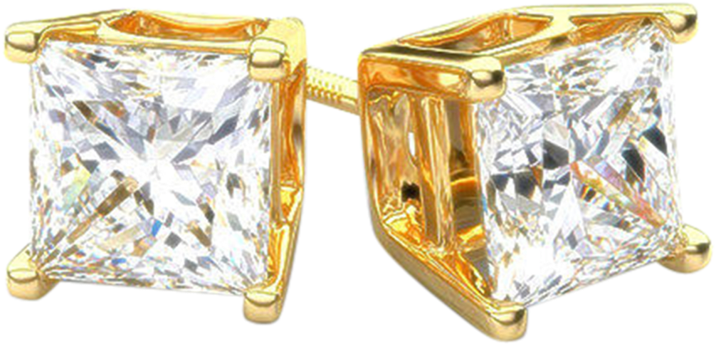 Gold Diamond Studs For Men Clipart (1104x1104), Png Download