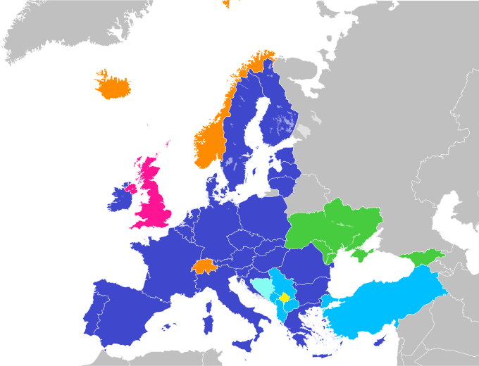 Further European Union Enlargement - Regions Of Europe Clipart (680x520), Png Download