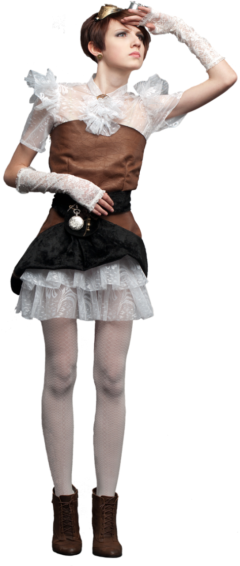Steampunk Girl Clipart (500x1128), Png Download