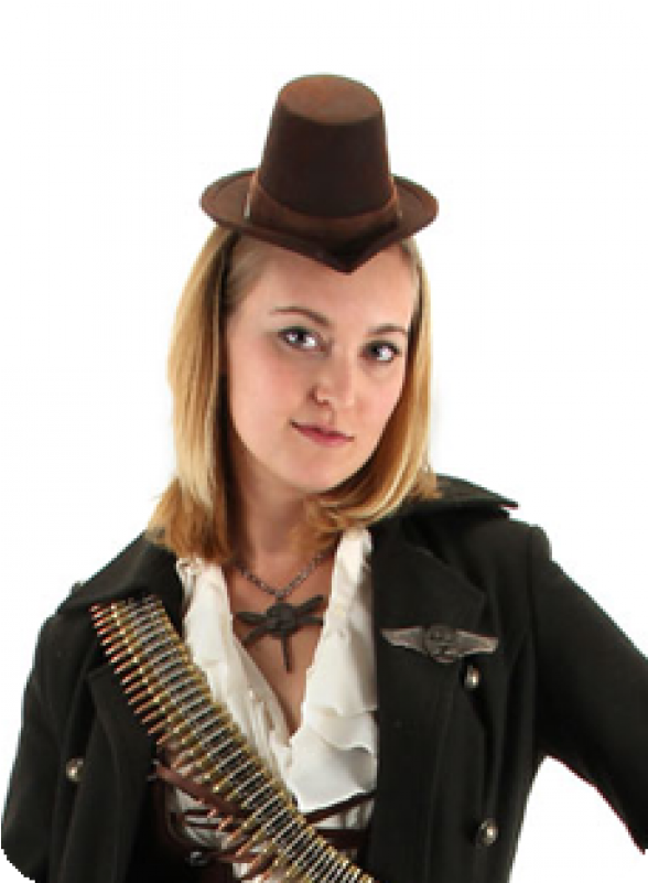 Brown Mini Victorian Top Hat At Step Out Of Time Steampunk - Costume Hat Clipart (800x800), Png Download