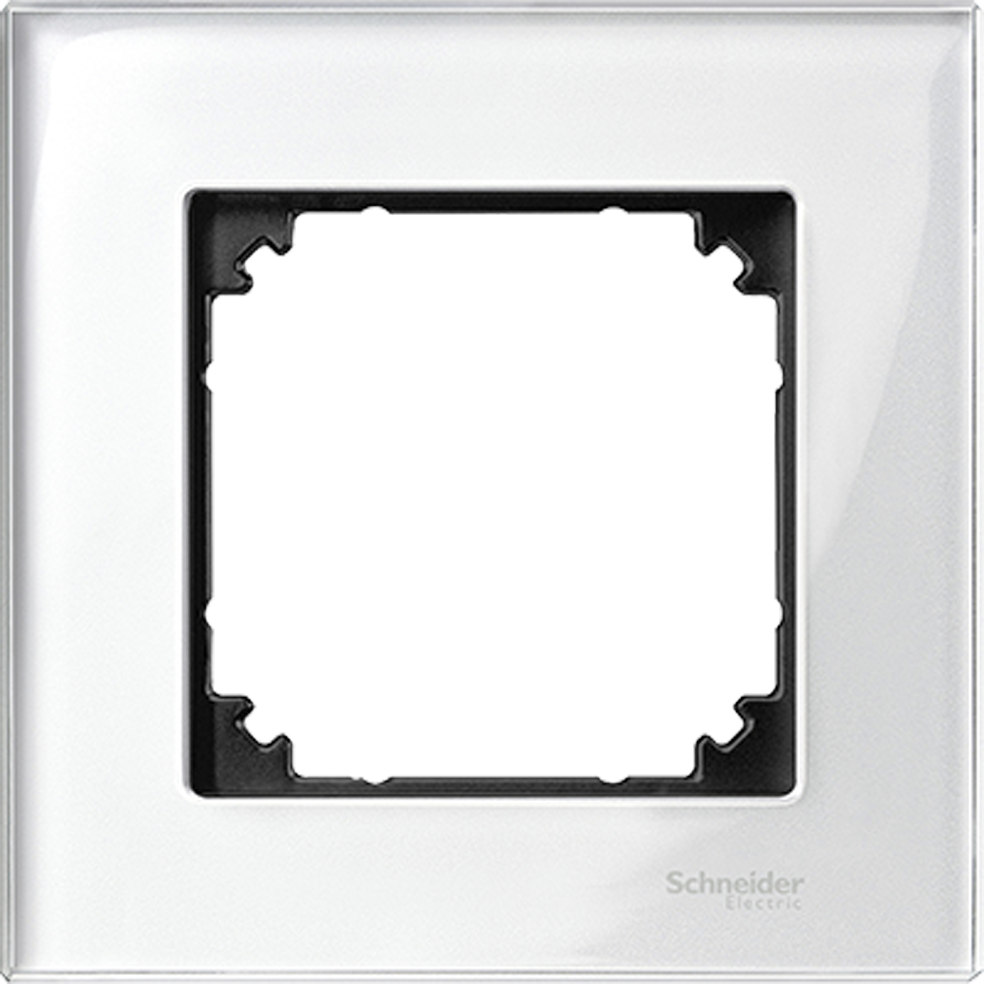 Mtn404119 Real Glass Frame, 1 Gang, Brilliant White, - Monochrome Clipart (984x984), Png Download