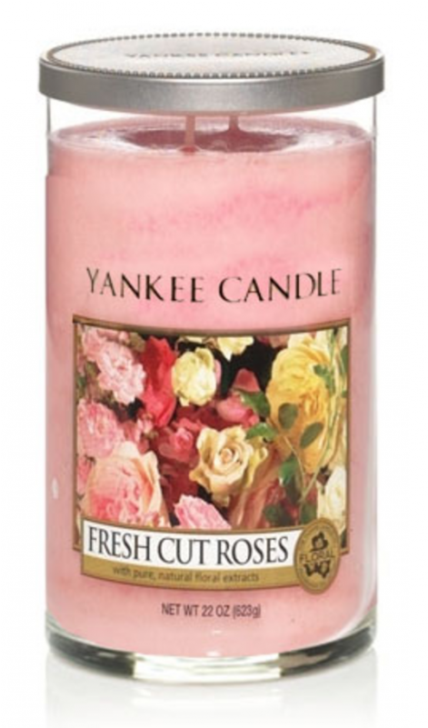 Yankee Candle Medium Pillar Fresh Cut Roses Candle - Yankee Candles Large Tumbler Clipart (800x800), Png Download