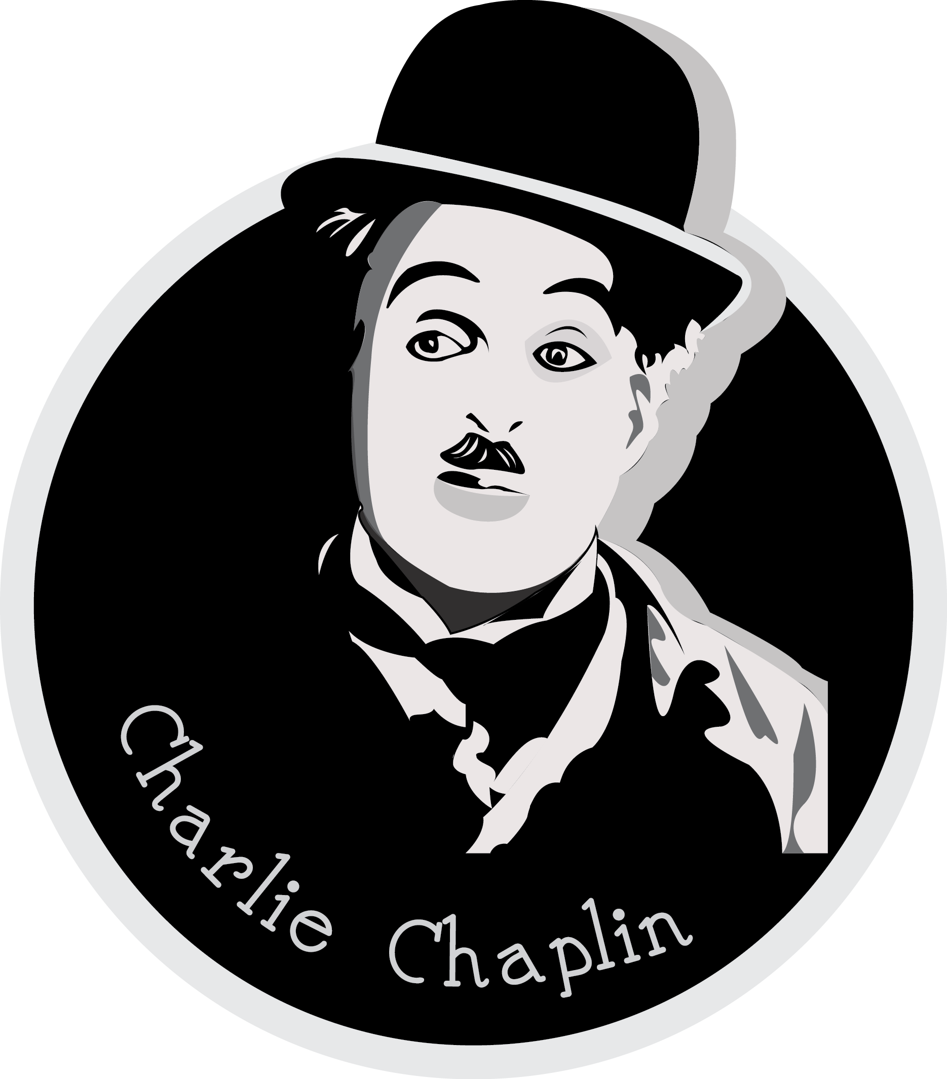 Charlie Chaplin Made In Adobe Illustrator Cc - Illustration Clipart (1869x2129), Png Download