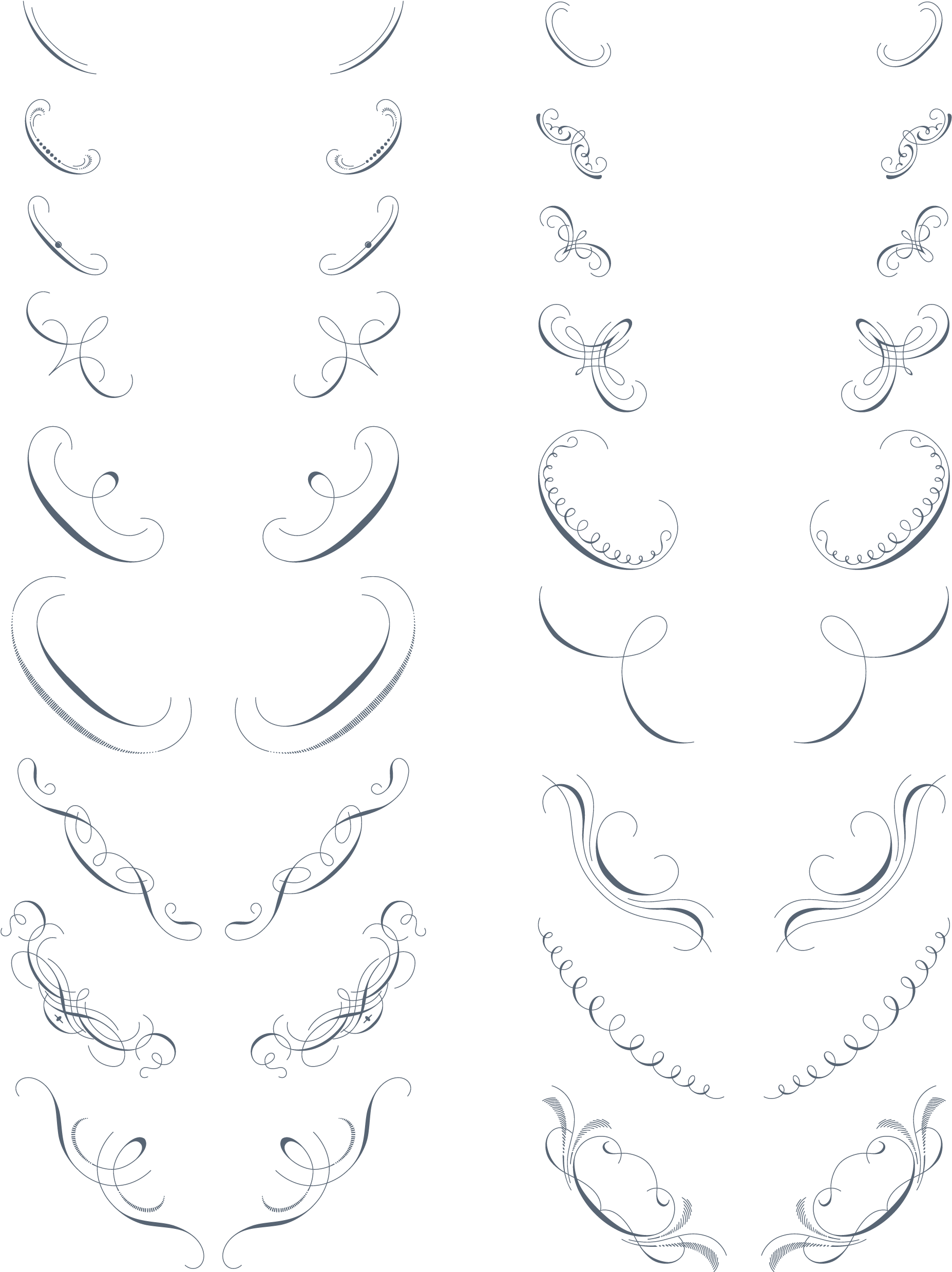 Preview All The Vector Ornaments, Traced By Hand From - Line Art Clipart (1920x2522), Png Download