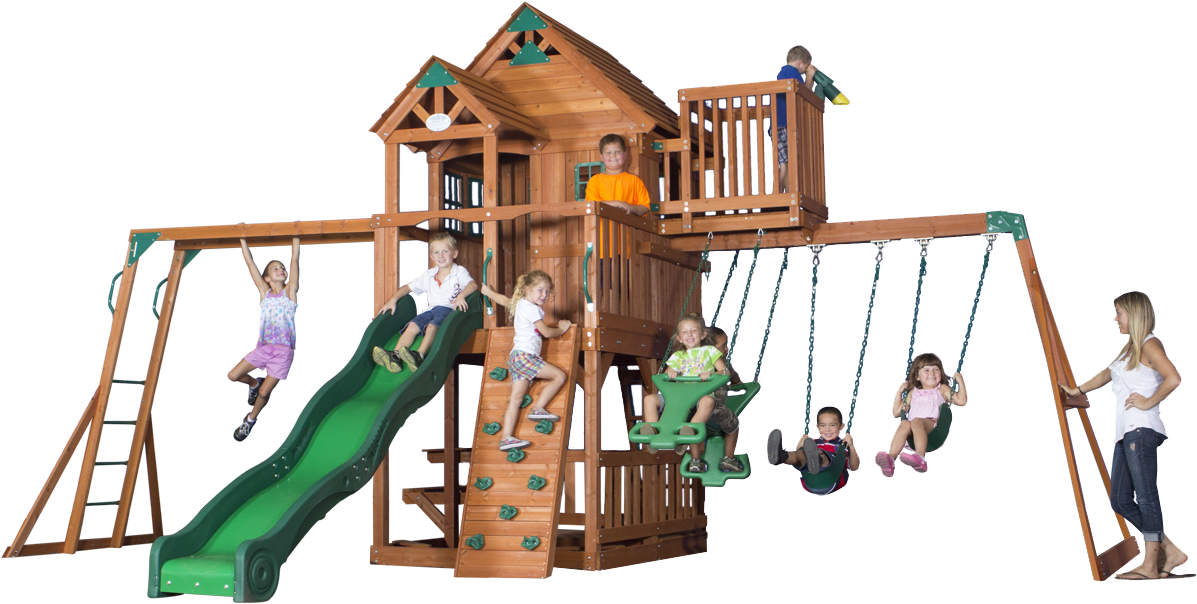 Best Wooden Swing Sets Clipart (1200x680), Png Download