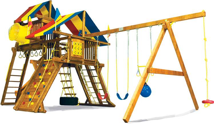 Rainbow Playset Monster - Swing Clipart (892x447), Png Download