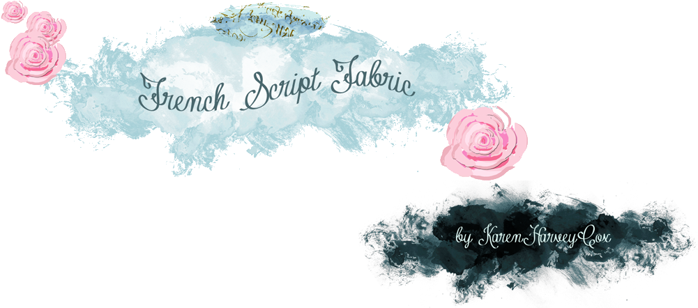 French Script Fabrics - Garden Roses Clipart (1001x442), Png Download