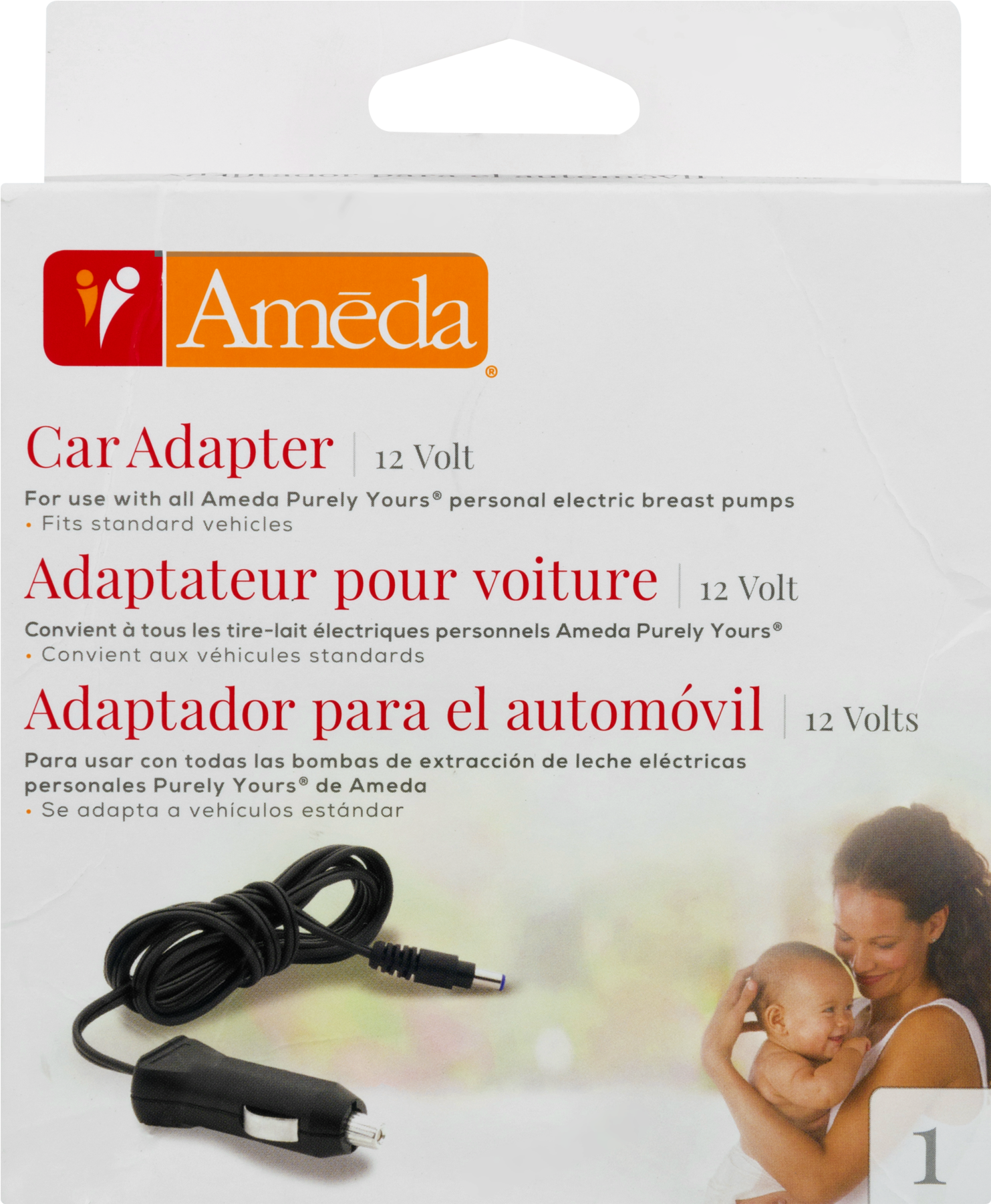 Ameda Car Adapter For All Ameda Purely Yours Personal - Breast Pump Clipart (1800x1800), Png Download