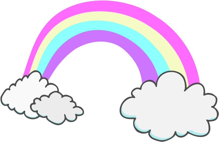 Rainbow With Clouds Vector - Unicorn Cloud Clipart - Png Download (886x573), Png Download