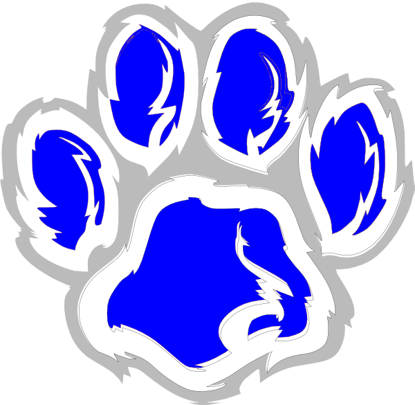 Tiger Svg Clip Arts 600 X 585 Px - Blue Tiger Paw Prints - Png Download (600x585), Png Download
