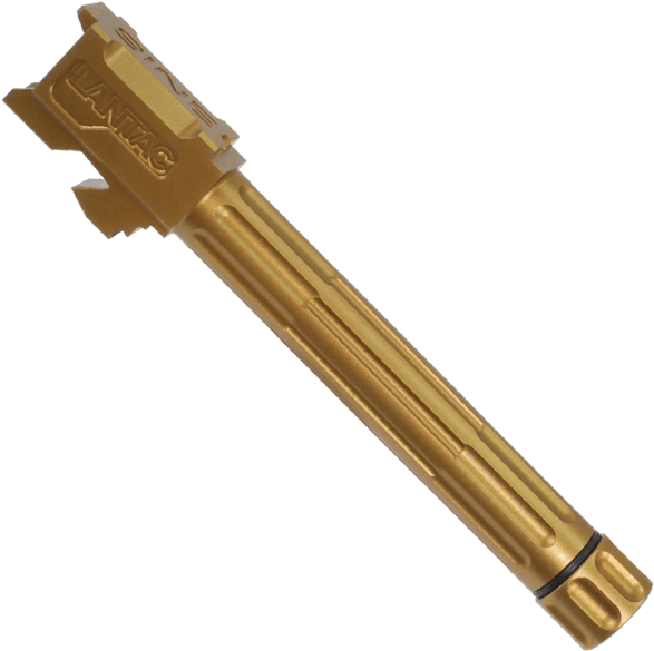 Picture Of Lantac 9ine Glock 17 Fluted Threaded Barrel - Gold Glock 17 Barrel Clipart (600x600), Png Download