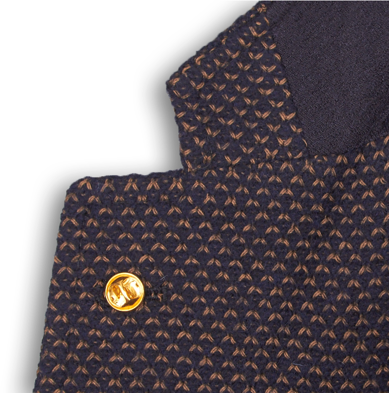 Tagliatore Blue Stich Pattern Blazer Collar - Leather Clipart (764x764), Png Download