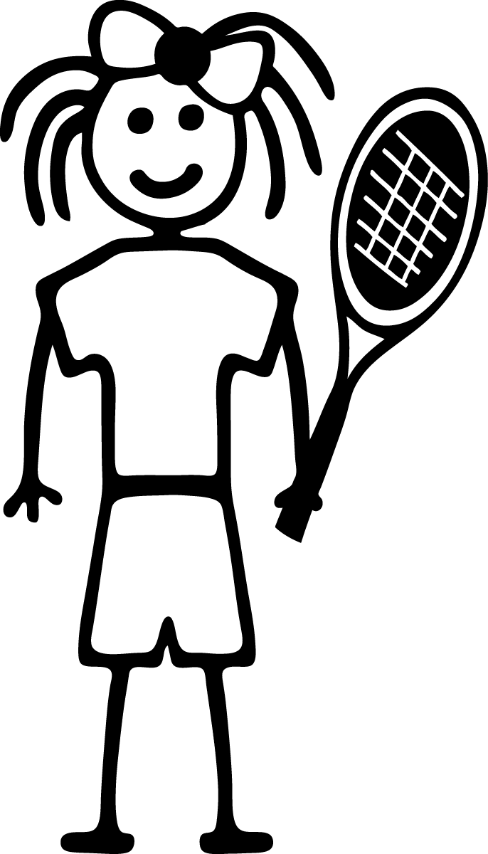 686 X 1200 9 0 - Stick Figure Tennis Girl Clipart (686x1200), Png Download