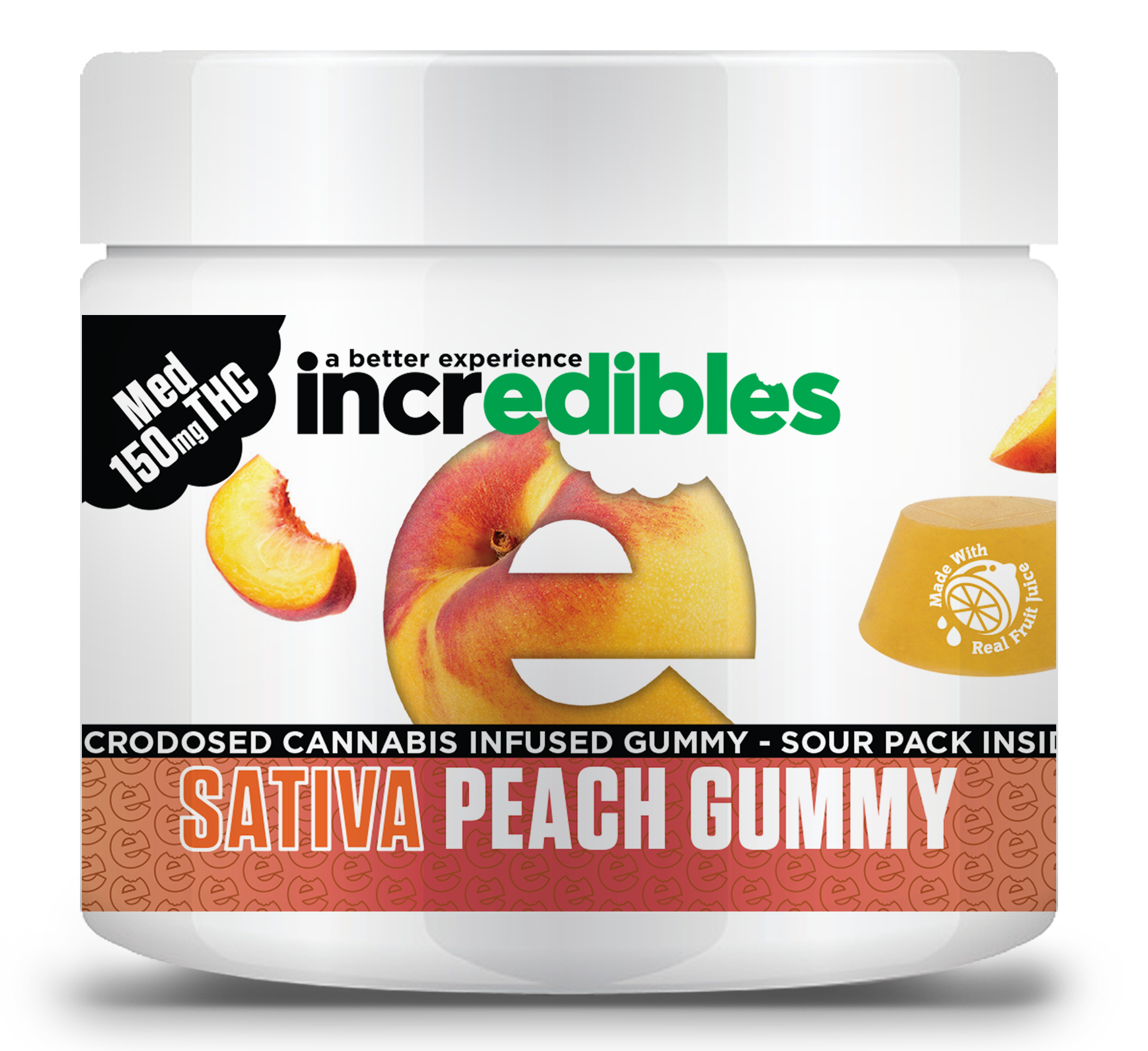 Incredibles Sativa Peach Gummy - Convenience Food Clipart (1851x1695), Png Download