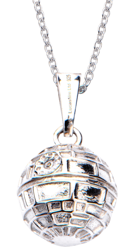 Womens Sterling Silver 3d Death Star Necklace - Necklace Clipart (850x850), Png Download