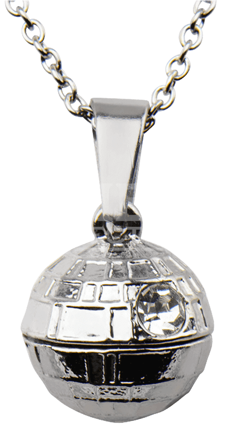 Womens Stainless Steel 3d Death Star Necklace - Locket Clipart (850x850), Png Download