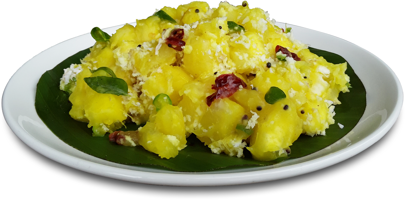321) Kappa With Mulake Chammandi - Kerala Food Images Png Clipart (1600x793), Png Download