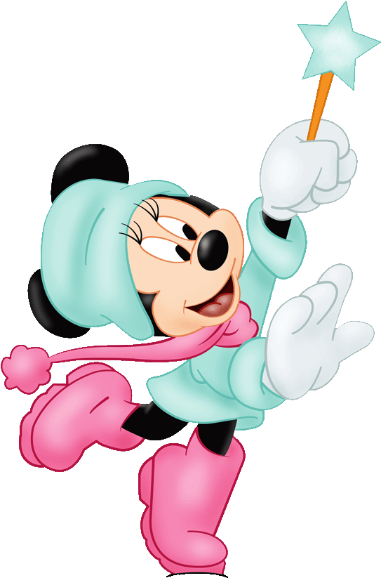 Free Download Winter Minnie Png Clipart Minnie Mouse - Mickey And Minnie Winter Transparent Png (543x823), Png Download