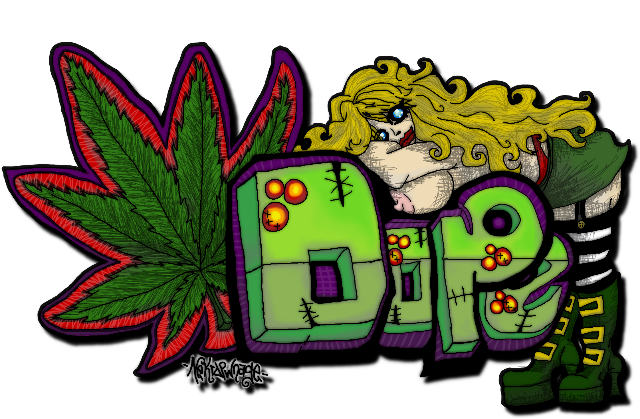 Graffiti N Junk - Dope T-shirt Clipart (2630x1645), Png Download
