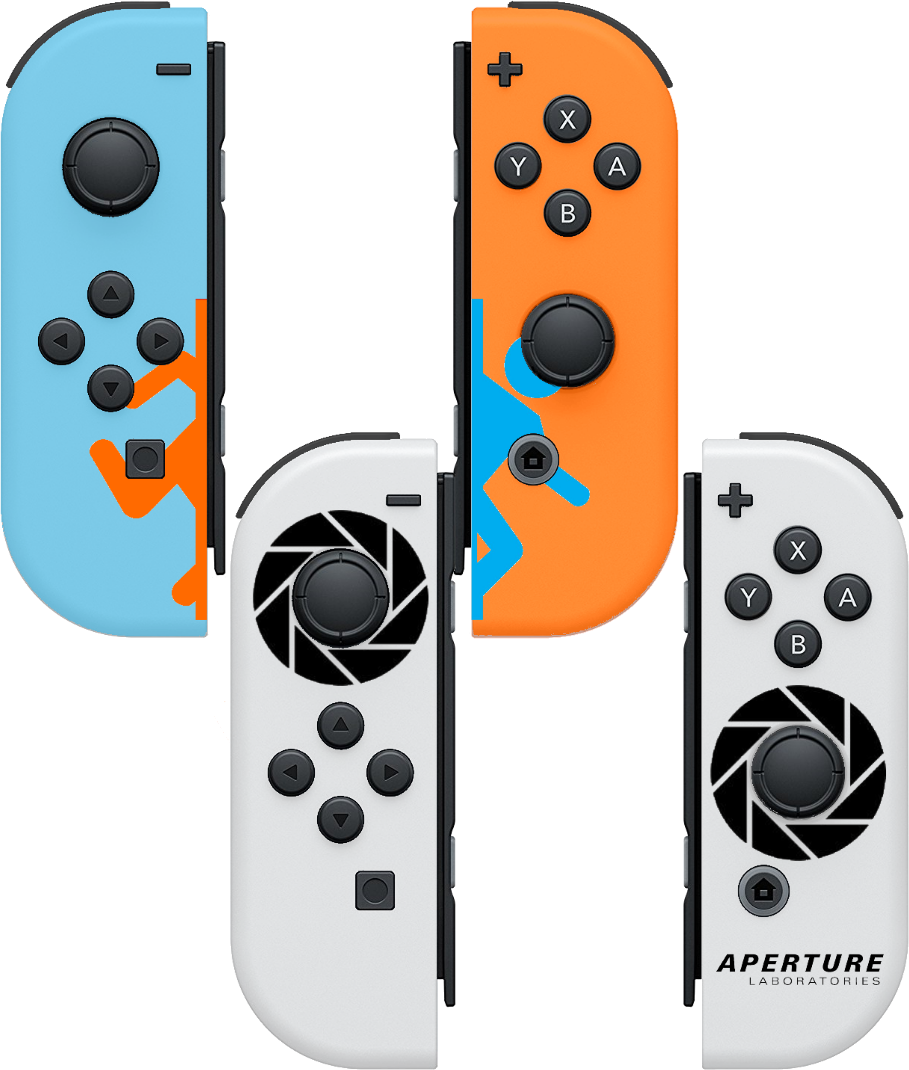 Portal Nintendo Switch Joy-con Mockup Clipart (3016x3549), Png Download