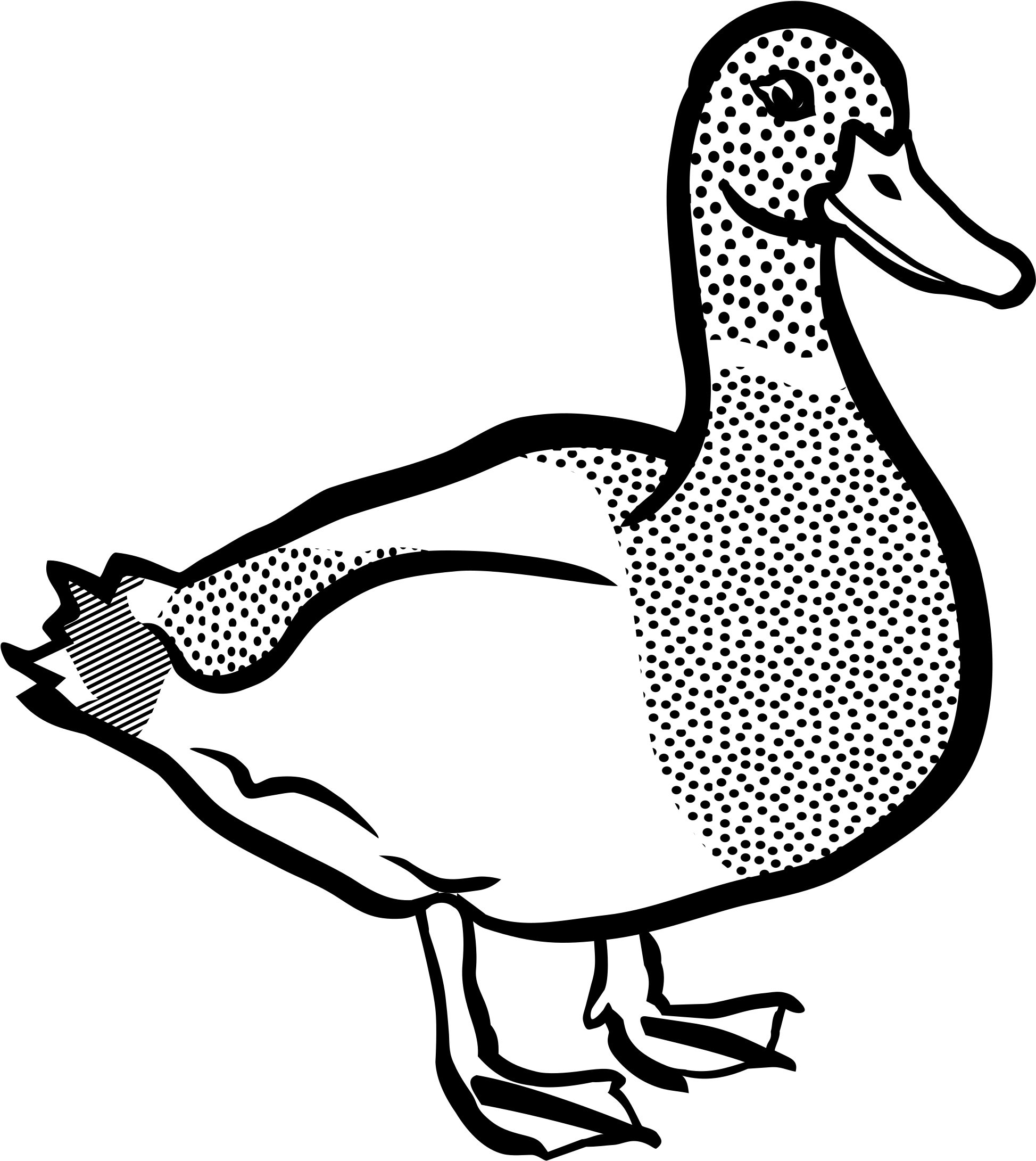 Clip Art Of Duck , Png Download - Duck Black And White Clip Art Transparent Png (1947x2181), Png Download