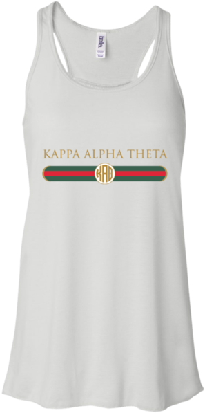 Kappa Alpha Theta Gucci Design - Bella + Canvas Ladies' Flowy Racerback Tank B8800 Clipart (600x600), Png Download