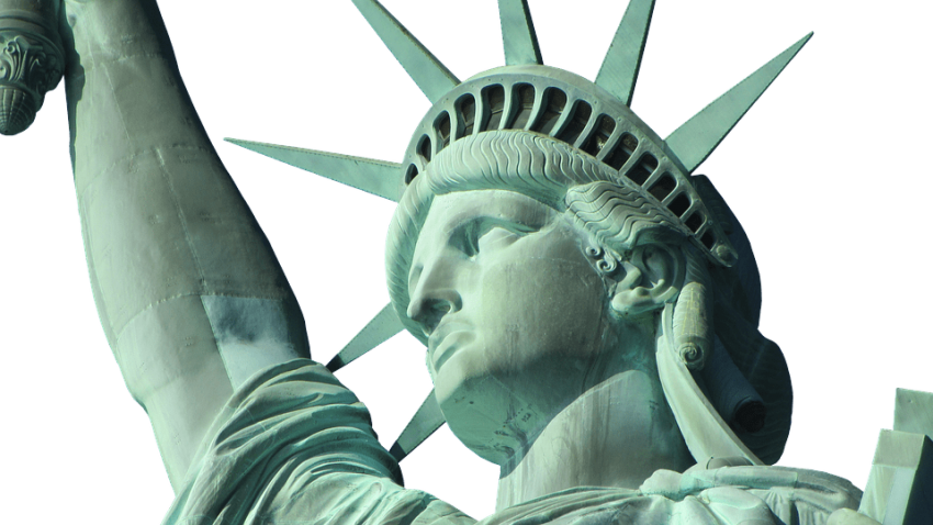 Free Png Statue Of Liberty Png Images Transparent - Estatua De La Libertad Png Hd Clipart (850x478), Png Download