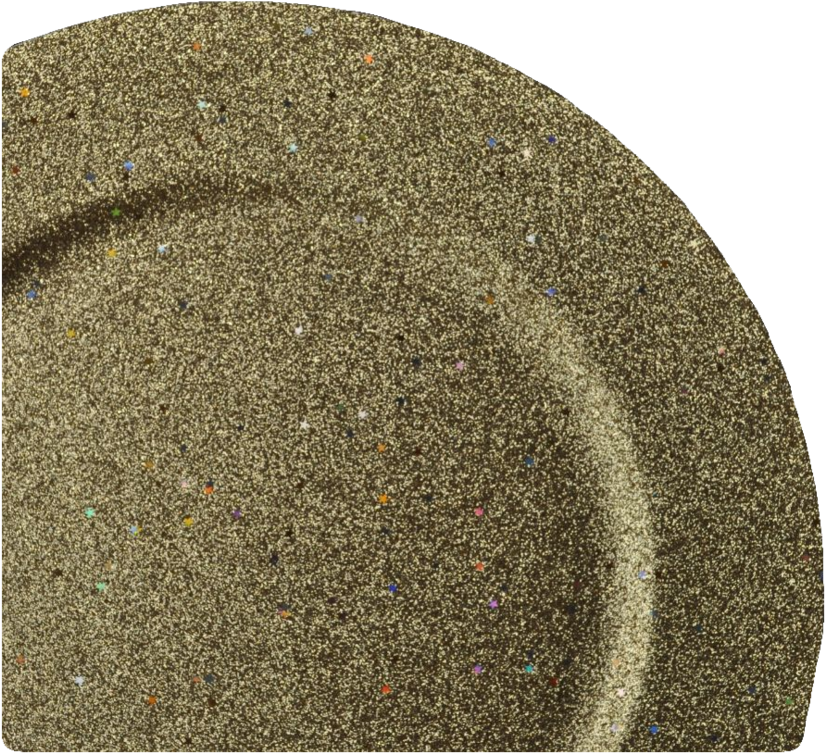 75" Glitter & Stars Gold Lacquer Charger - Placemat Clipart (1000x835), Png Download