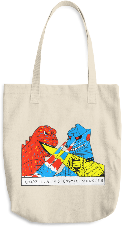 Cosmic Monster Tote Bag By Billy Lilly - Godzilla Tote Bag Clipart (1000x1000), Png Download