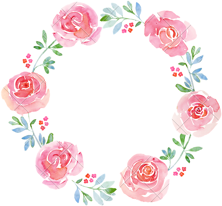 Beautiful Flower Watercolor Wreath - Watercolor Floral Wreath Png Clipart (800x760), Png Download