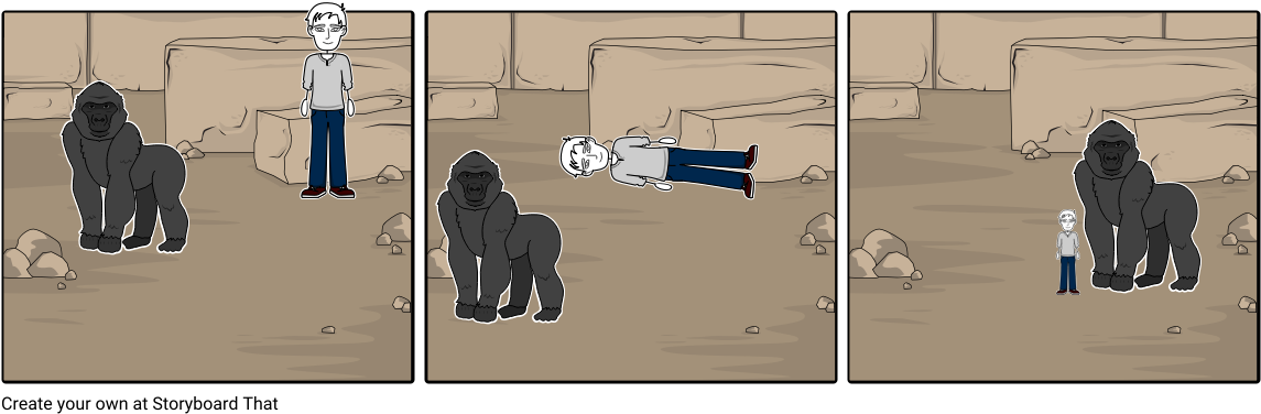 Man Vs Harambe - Cartoon Clipart (1164x385), Png Download