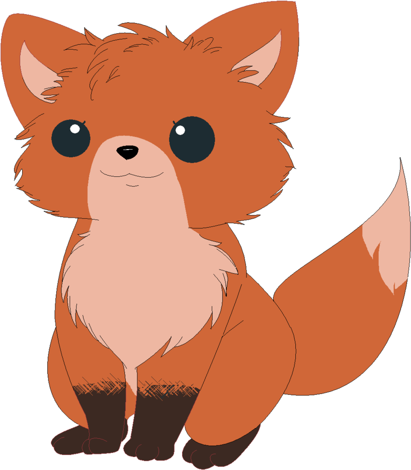 Baby Fox Png Photo - Baby Fox Cartoon Png Clipart (849x942), Png Download
