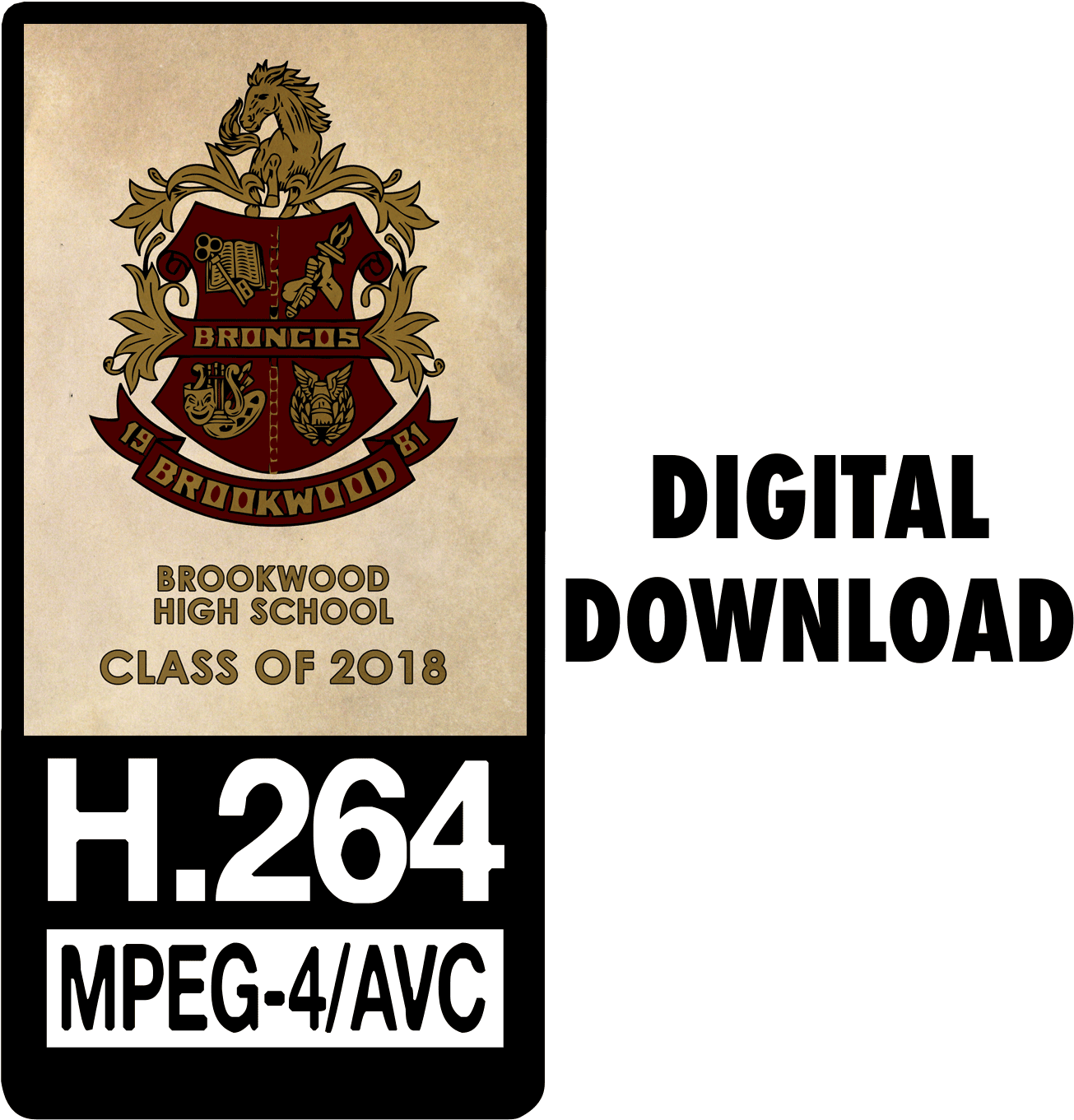 Brookwood High School Graduation - Brookwood High School Clipart (1372x1370), Png Download