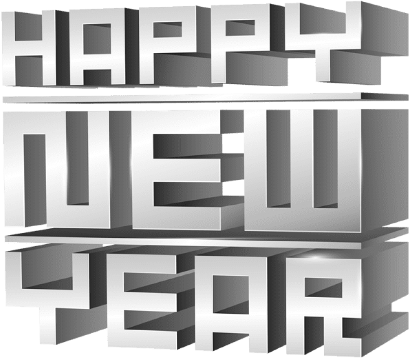 3d Happy New Year Png - 3d Happy New Year 2019 Clipart (850x743), Png Download