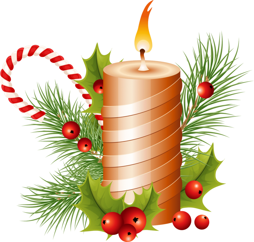 Free Png Download Christmas Candle Clipart Png Photo - Christmas Candle Png Transparent Png (850x809), Png Download