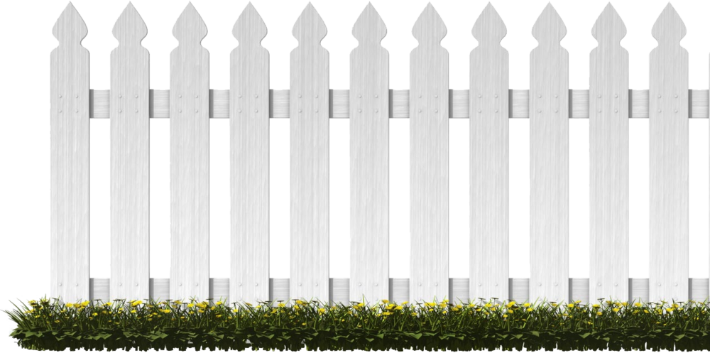 White Picket Fence - White Picket Fence Png Clipart (1000x497), Png Download