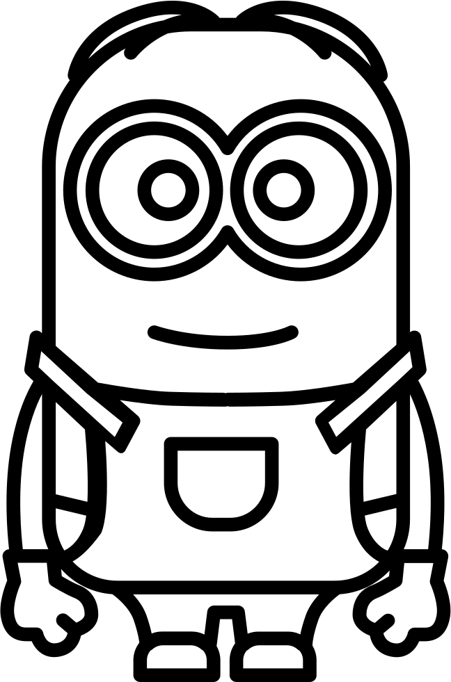 Collection Of Free Download On Ubisafe Minions - Minions Line Art Png Clipart (648x981), Png Download