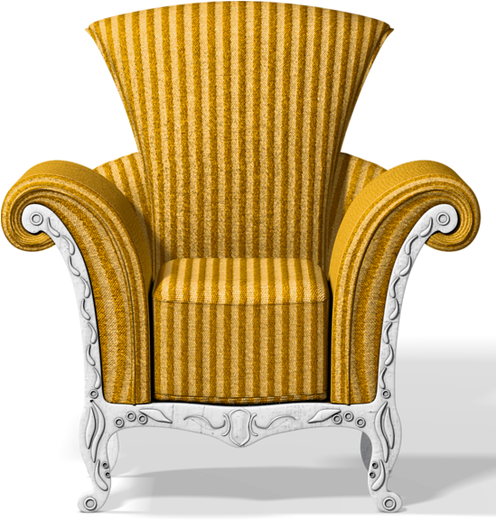 Transparent Gold Chair Png Clipart - Royal Gold Chair Png (560x614), Png Download