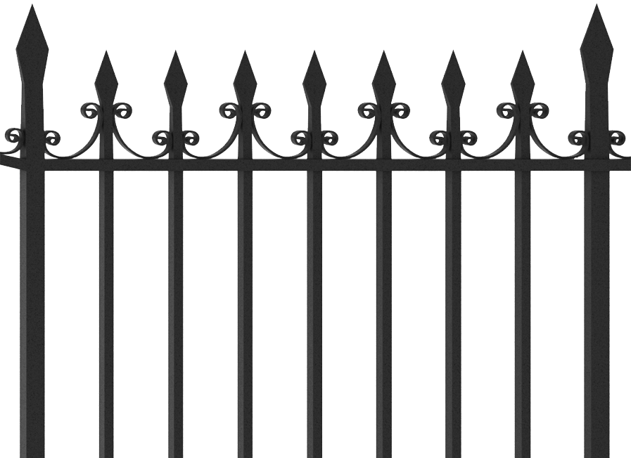 Iron Fence Png Clipart (897x652), Png Download