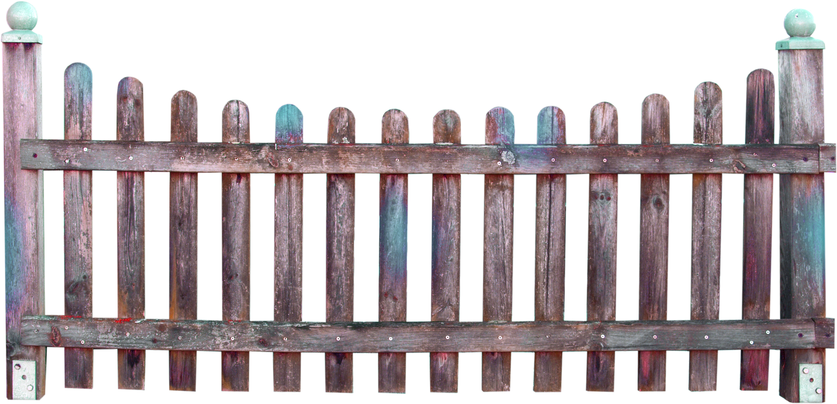 Fence Garden Clip Art - Cartoon Old Fence - Png Download (2902x1403), Png Download