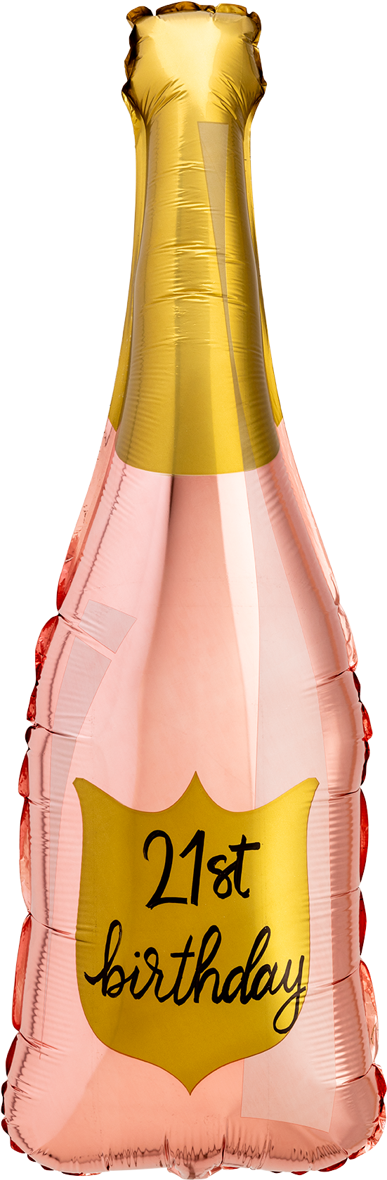 Bottle Balloon Balloons Pinterest Birthday Shop Paper - Rose Gold Champagne Bottle Balloons Clipart (804x2085), Png Download
