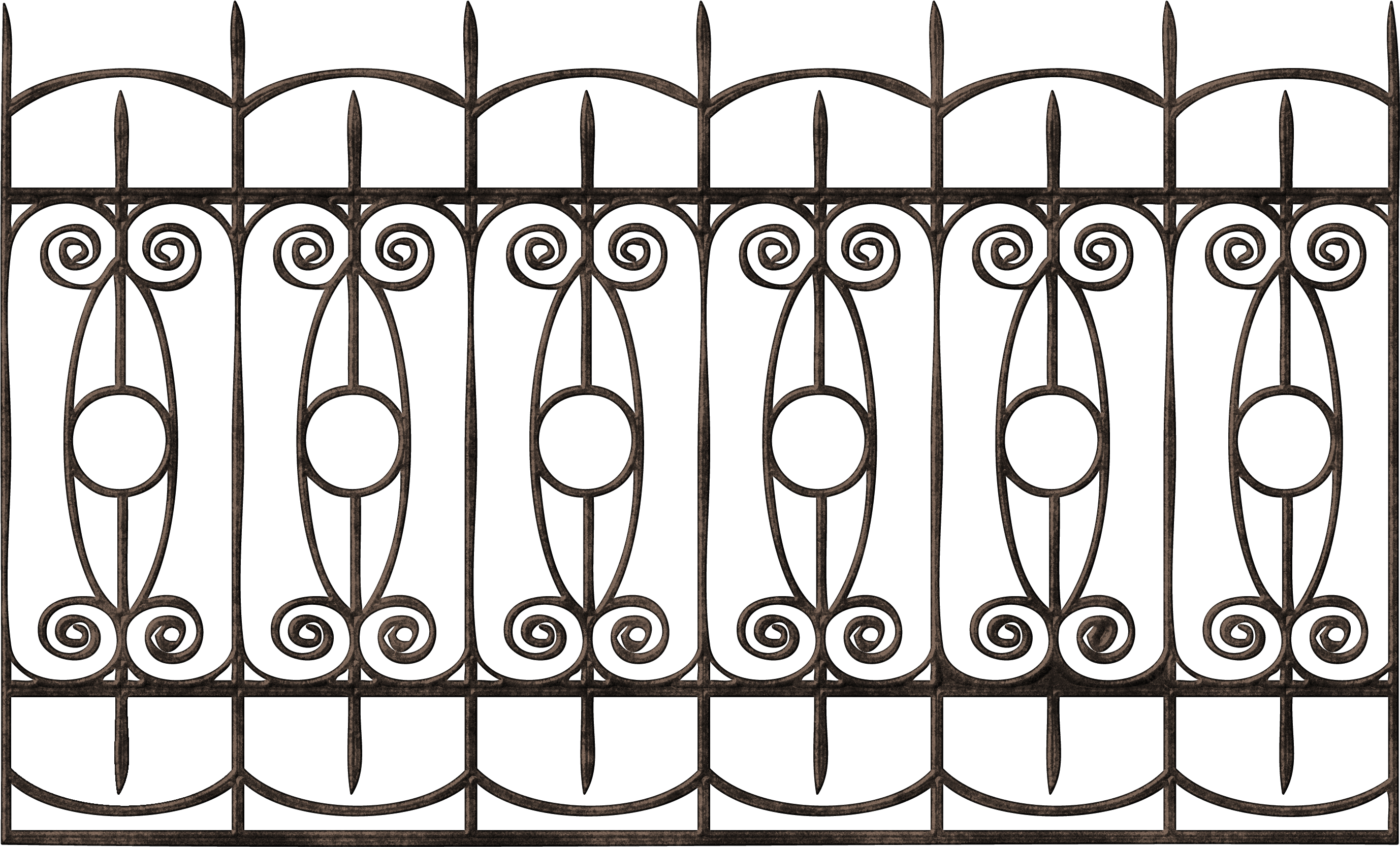 Transparent Ornamental Iron Fence Png Pinterest - Fancy Iron Railing Png Clipart (2756x1668), Png Download