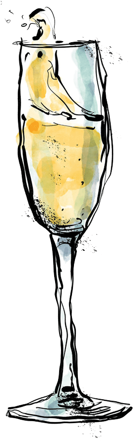 Champagne - Champagne Stemware Clipart (614x1240), Png Download