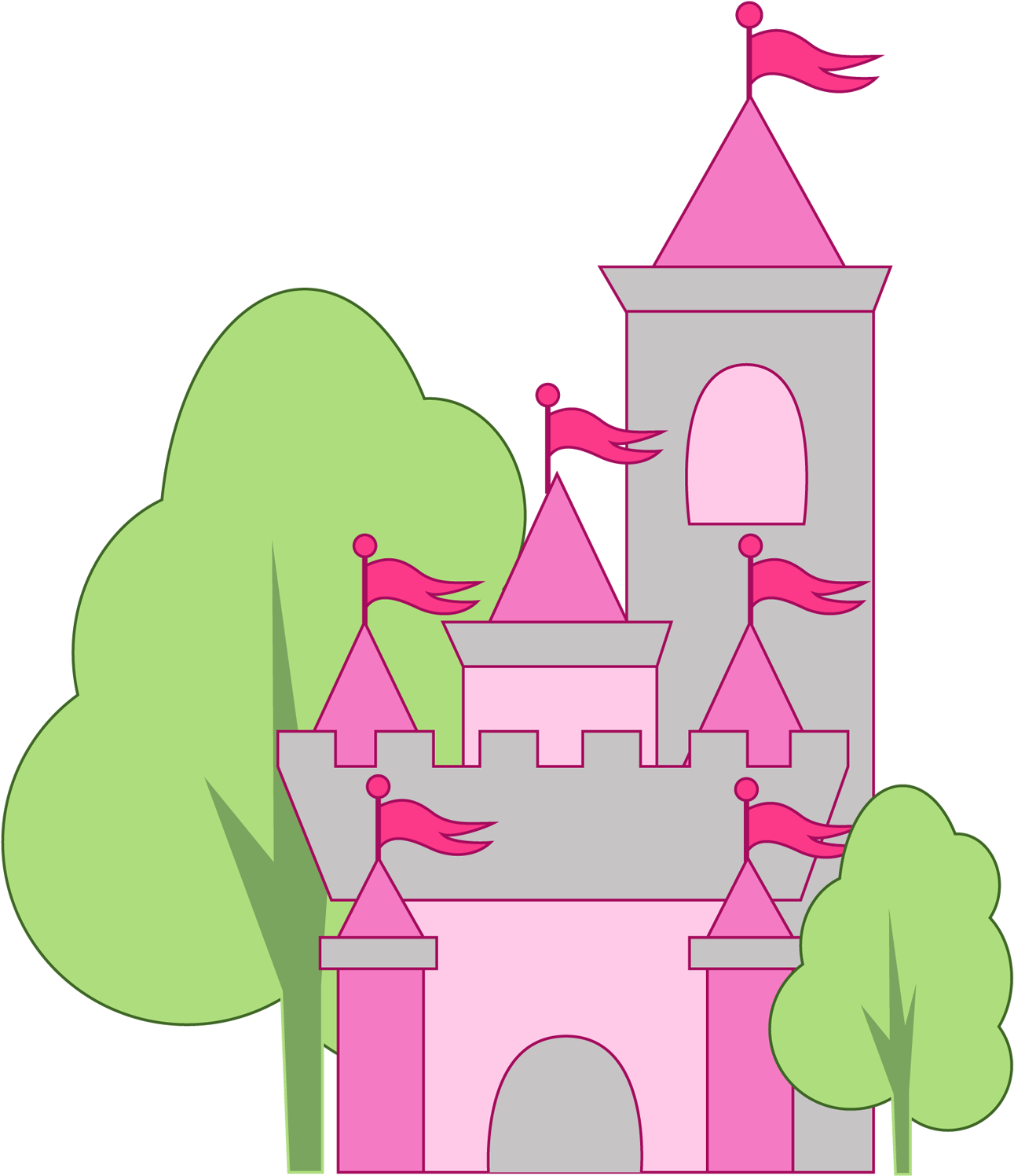 Princess Castle Png Clipart (1355x1578), Png Download