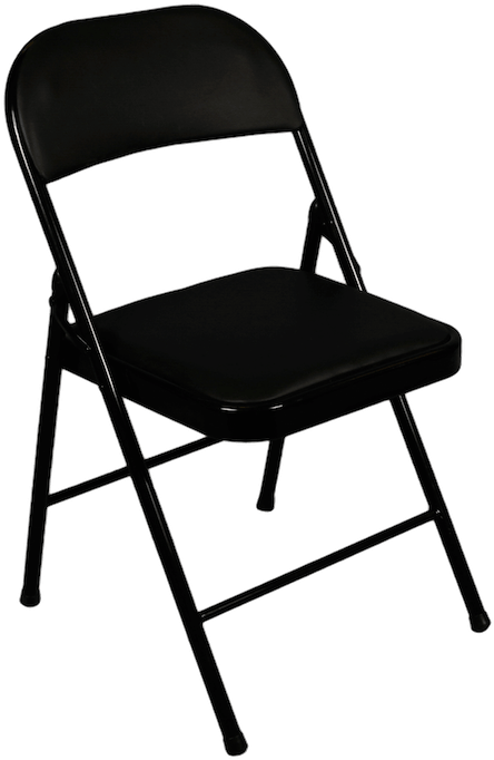 Folding Chair Png Picture - Black Folding Chairs With Cushion Clipart (1000x714), Png Download