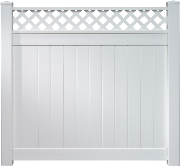 Vinyl Privacy W/ Lattice Fencing - Gate Clipart (600x576), Png Download