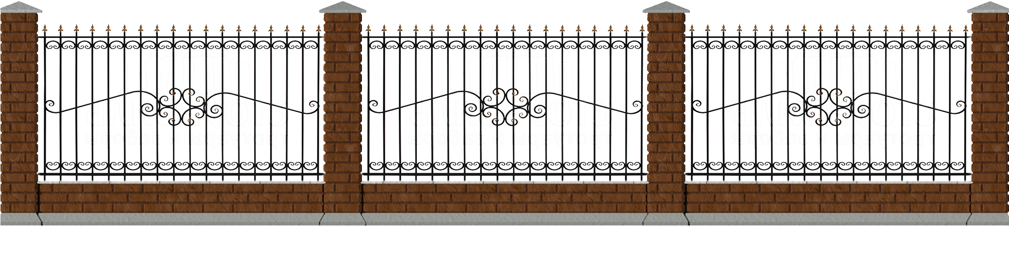 Fence Png Transparent Clipart (2076x566), Png Download