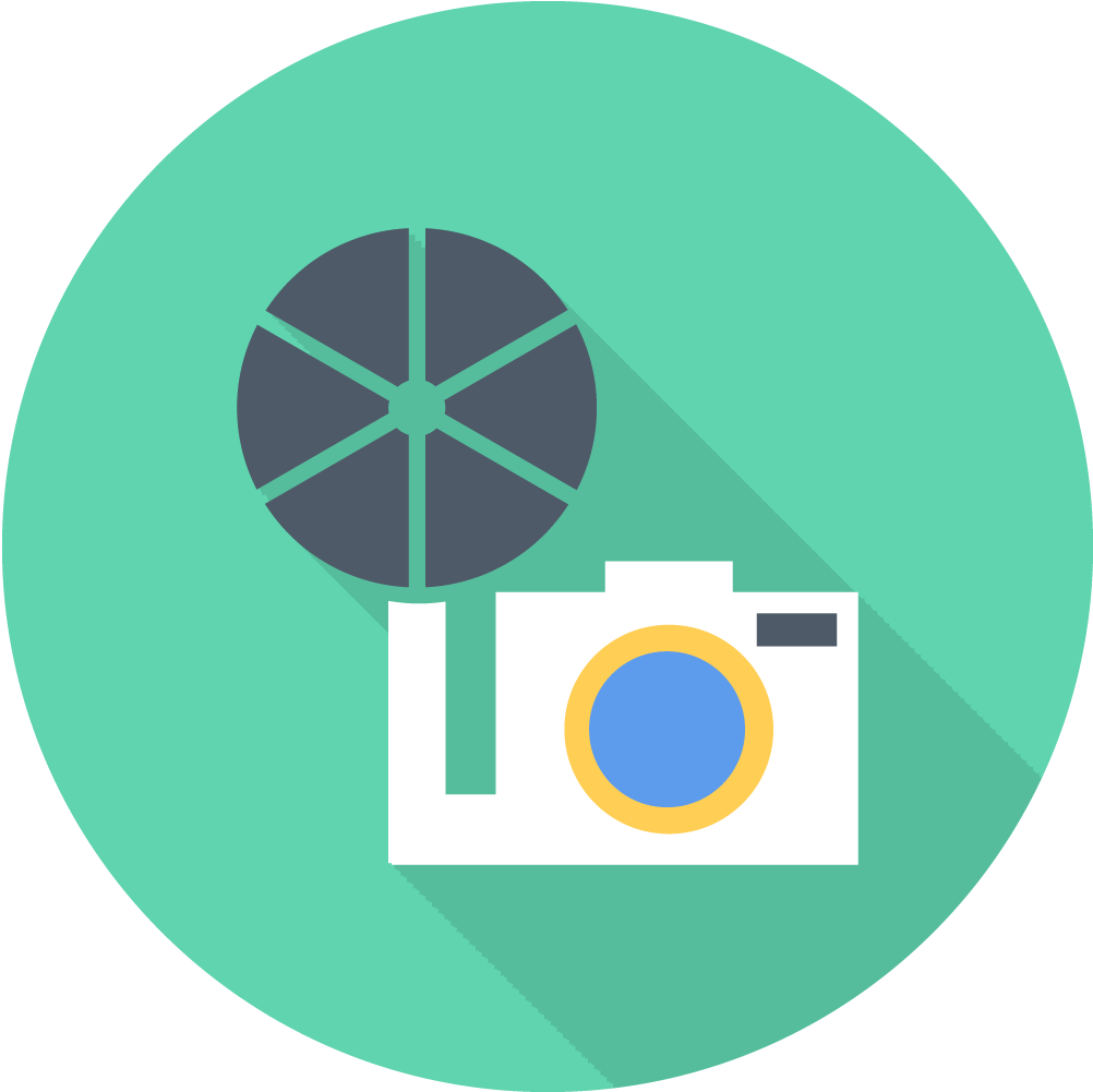 Old Camera Icon - Flat Multimedia Icon Png Clipart (1024x1024), Png Download